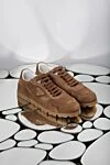 Women's brown suede and calfskin sneakers Prada - brand logo. 100% suede. Closure: lace. Country of manufacture: Italy. Care: specialized cleaning - photo 6
