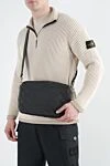 Crossbody bag in grained leather Intrecciato Bottega Veneta - wicker structure. 100% calfskin. Strap: Adjustable shoulder strap. Size: 19.5 cm, 29 cm, 7.5 cm . Closure: zipper. One leather-trimmed interior zip pocket, one canvas open pocket. Country of manufacture: Italy. Care: specialized cleaning - photo 2