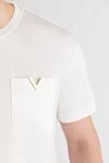 Valentino Белая футболка из хлопка с нагрудным карманом и Vlogo - логотип Vlogo. 100% хлопок. Страна производитель: Италия. Уход: специализированная чистка - фото 5