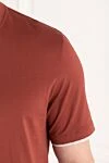 Brunello Cucinelli Футболка мужская коричневого цвета из хлопка с окантовкой - контрастная окантовка. 100% хлопок. Страна производитель: Италия. Уход: специализированная чистка - фото 5