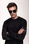Костюм прогулянковий із шортами чорний чоловічий Prada - логотип бренду. 70% бавовна, 30% поліамід. кишеня на рукаві. Країна виробник: Італія. Догляд: спеціалізоване чищення - фото 8