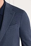 Sartoria Latorre Синий мужской пиджак однобортный из шерсти и хлопка - 58% шерсть, 42% хлопок. пуговицы. 2 боковых кармана, один нагрудный. Страна производитель: Италия. Уход: специализированная чистка - фото 5