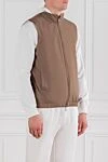 Loro Piana Reversible Vest made of wind-resistant microfiber brown - 100% nylon. Color: brown. zipper. two side pockets. Country of manufacture: Italy. Care: specialized cleaning - photo 3