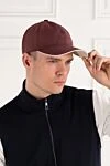 Спортивная бейсболка с вишитым логотипом коричневая мужская Loro Piana - логотип бренда. 100% микрофибра. Страна производитель: Италия. Уход: специализированная чистка - фото 2