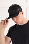Nylon baseball cap with Gucci logo black men's Gucci - brand logo, WEB ribbon. 100% polyamide. Country of manufacture: Italy. Care: specialized cleaning - photo 2