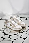Women's Downtown Panelled genuine leather sneakers beige Prada - logo on the sides, perforation. 100% genuine leather. Outsole: Rubber outsole. Closure: laces. Country of manufacture: Italy. Care: specialized cleaning - photo 6