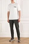 Men's white T-shirt with pocket with leather trim Berluti - leather trim. 100% cotton. Country of manufacture: Italy. Care: specialized cleaning - photo 2