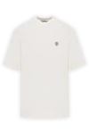 Stone Island White cotton jersey T-shirt with Compass patch - brand logo. 100% cotton. Country of manufacture: Italy. Care: specialized cleaning - photo 1
