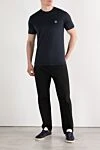 Футболка синяя из хлопкового джерси с нашивкой Compass Stone Island - логотип бренда. 100% хлопок. Страна производитель: Италия. Уход: специализированная чистка - фото 2