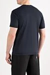 Футболка синяя из хлопкового джерси с нашивкой Compass Stone Island - логотип бренда. 100% хлопок. Страна производитель: Италия. Уход: специализированная чистка - фото 4