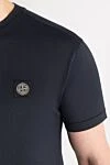 Stone Island Футболка синяя из хлопкового джерси с нашивкой Compass - логотип бренда. 100% хлопок. Страна производитель: Италия. Уход: специализированная чистка - фото 5