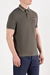 Stone Island Зеленое поло с логотипом и белой окантовкой из хлопка - логотип бренда. 95% хлопок, 5% эластан. пуговицы. Страна производитель: Италия. Уход: специализированная чистка - фото 3