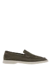 Cesare di Napoli Men's branded green leather loafers - contrast sole. 100% genuine leather. Country of manufacture: Italy. Care: specialized cleaning - photo 1