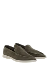 Cesare di Napoli Men's branded green leather loafers - contrast sole. 100% genuine leather. Country of manufacture: Italy. Care: specialized cleaning - photo 3
