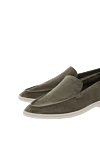Cesare di Napoli Men's branded green leather loafers - contrast sole. 100% genuine leather. Country of manufacture: Italy. Care: specialized cleaning - photo 5
