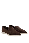 Cesare di Napoli Brown Italian men's loafers made of suede - contrast sole. 100% suede. Country of manufacture: Italy. Care: specialized cleaning - photo 3