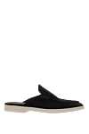 Cesare di Napoli Men's suede mules black - contrast sole. 100% suede. Country of manufacture: Italy. Care: specialized cleaning - photo 1