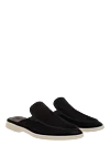 Cesare di Napoli Men's suede mules black - contrast sole. 100% suede. Country of manufacture: Italy. Care: specialized cleaning - photo 3