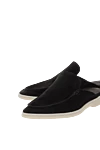 Cesare di Napoli Men's suede mules black - contrast sole. 100% suede. Country of manufacture: Italy. Care: specialized cleaning - photo 5