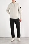 Худи из органического хлопкового флиса с капюшоном бежевое Stone Island - логотип бренда. капюшон. 100% хлопок. большой передний карман. Страна производитель: Италия. Уход: специализированная чистка - фото 2