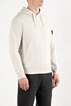Stone Island Худи из органического хлопкового флиса с капюшоном бежевое - логотип бренда. капюшон. 100% хлопок. большой передний карман. Страна производитель: Италия. Уход: специализированная чистка - фото 3