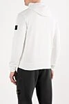 Organic Cotton Fleece Hoodie White Stone Island - brand logo. hood. 100% cotton. large front pocket. Country of manufacture: Italy. Care: specialized cleaning - photo 4