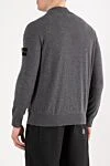 В'язаний кардиган з вовни Geelong з коміром-стійкою сірий Stone Island - логотип бренду. 100% шерсть. блискавка. Країна виробник: Італія. Догляд: спеціалізоване чищення - фото 4