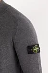 Stone Island В'язаний кардиган з вовни Geelong з коміром-стійкою сірий - логотип бренду. 100% шерсть. блискавка. Країна виробник: Італія. Догляд: спеціалізоване чищення - фото 5