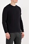 Свитер с круглым вырезом из органического хлопка и нейлона черный Stone Island - логотип бренда. 78% хлопок, 22% полиамид. Страна производитель: Италия. Уход: специализированная чистка - фото 2