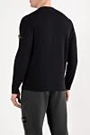 Stone Island Свитер с круглым вырезом из органического хлопка и нейлона черный - логотип бренда. 78% хлопок, 22% полиамид. Страна производитель: Италия. Уход: специализированная чистка - фото 3