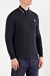 Stone Island Поло с длинным рукавом из хлопка с логотипом синее - логотип бренда, окантовка воротника. 95% хлопок, 5% эластан. пуговицы. Страна производитель: Италия. Уход: специализированная чистка - фото 3