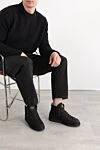 Кожаные ботинки с нашивкой с логотипом черные мужские Stone Island - логотип V. 100% натуральная кожа. кожаная подошва. Страна производитель: Италия. Уход: специализированная чистка - фото 2