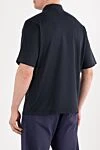 Синее поло мужское из хлопка со скрытой застежкой Stone Island - логотип бренда. 100% хлопок. пуговицы. Страна производитель: Италия. Уход: специализированная чистка - фото 4
