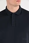 Stone Island Синее поло мужское из хлопка со скрытой застежкой - логотип бренда. 100% хлопок. пуговицы. Страна производитель: Италия. Уход: специализированная чистка - фото 5