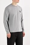 Stone Island Серый свитшот с круглым вырезом из хлопка и фирменной нашивкой - логотип бренда. 100% хлопок. Страна производитель: Италия. Уход: специализированная чистка - фото 3