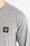 Stone Island Серый свитшот с круглым вырезом из хлопка и фирменной нашивкой - логотип бренда. 100% хлопок. Страна производитель: Италия. Уход: специализированная чистка - фото 5