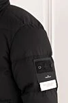 Stone Island Шерстяной пуховик черный мужской с логотипом - 100% шерсть. молния. два боковых кармана. Утеплитель: пух. Страна производитель: Италия. Уход: специализированная чистка - фото 5