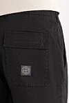 Stone Island Брюки из хлопка мужские черные с логотипом - логотипом бренда . 97% хлопок, 3% эластан. молния пуговица. два боковых кармана, два задних кармана. Страна производитель: Италия. Уход: специализированная чистка - фото 5