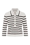 Zimmermann Поло с длинным рукавом Illuminate Stripe бежевого цвета в полоску - узор полоска. 87% вискоза, 12% полиамид, 1% эластан. пуговицы. Страна производитель: Австралия. Уход: специализированная чистка - фото 1