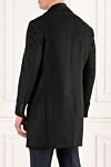 Black men's single-breasted wool coat Lubiam - 100% wool. Closure: buttons. two side pockets. Country of manufacture: Italy. Care: specialized cleaning - photo 4