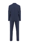 Fine wool suit in blue with classic cut Lubiam - 99% cotton, 1% elastane. Color: blue. buttons. two side pockets, one chest pocket. Country of manufacture: Italy. Care: specialized cleaning - photo 6