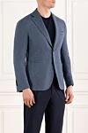 Lubiam Single-breasted blue-gray jacket with patch pockets - 66% wool, 31% linen, 3% cashmere. Closure: buttons. 2 side pockets, one chest pocket. Country of manufacture: Italy. Care: specialized cleaning - photo 3