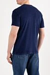 Terry blue T-shirt with triangular logo Prada - brand logo. 100% cotton. Country of manufacture: Italy. Care: specialized cleaning - photo 4