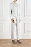 D.Exterior Knitted tracksuit with contrast piping - contrast piping. Additional: hood. 98% cotton, 2% elastane. two side pockets. Country of manufacture: Italy. Care: specialized cleaning - photo 3