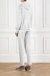 Knitted tracksuit with contrast piping D.Exterior - contrast piping. Additional: hood. 98% cotton, 2% elastane. two side pockets. Country of manufacture: Italy. Care: specialized cleaning - photo 4