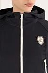 Brunello Cucinelli Blue hi-tech cotton pique tracksuit with hood and logo - brand logo. hood. 93% cotton, 7% polyamide. Closure: zipper. two side pockets. Country of manufacture: Italy. Care: specialized cleaning - photo 5