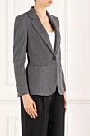 Brunello Cucinelli Single-breasted cotton jacket gray with brand emblem - brand logo. 93% cotton, 7% polyamide. button, zipper. 5 classic pockets. Country of manufacture: Italy. Care: specialized cleaning - photo 3