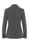 Single-breasted cotton jacket gray with brand emblem Brunello Cucinelli - brand logo. 93% cotton, 7% polyamide. button, zipper. 5 classic pockets. Country of manufacture: Italy. Care: specialized cleaning - photo 6