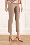 Brunello Cucinelli Штани High Waist Cigarette із твила з блискучими деталями - ланцюжок Моніль. 97% віскоза, 3% еластан. застібка на блискавку з металевими гачками та гудзиком. передні кишені, задні прорізні кишені. Країна виробник: Італія. Догляд: спеціалізоване чищення - фото 3