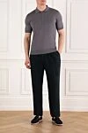 Blue relaxed fit trousers in linen gabardine Brunello Cucinelli - tucks. 100% linen. Closure: drawstring. Country of manufacture: Italy. Care: specialized cleaning - photo 2